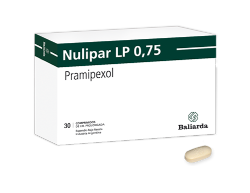 Nulipar LP_0,75_20.png Nulipar LP Pramipexol Antiparkinsonianos Enfermedad de Parkinson Nulipar LC parkinsonismo Pramipexol Síndrome de las piernas inquietas temblor